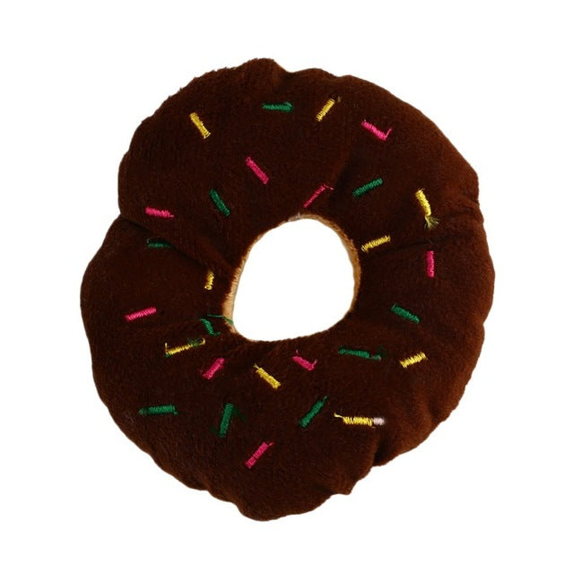 Maroon Daisy 11CM Pet Dog Chew Throw Toys Cute Donuts Puppy Cat