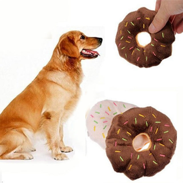 Maroon Daisy 11CM Pet Dog Chew Throw Toys Cute Donuts Puppy Cat