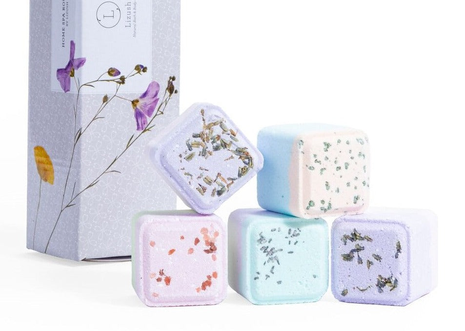 shower steamers gift set, 5 steamers gift box- Relaxing Spa Gift basket - lizush