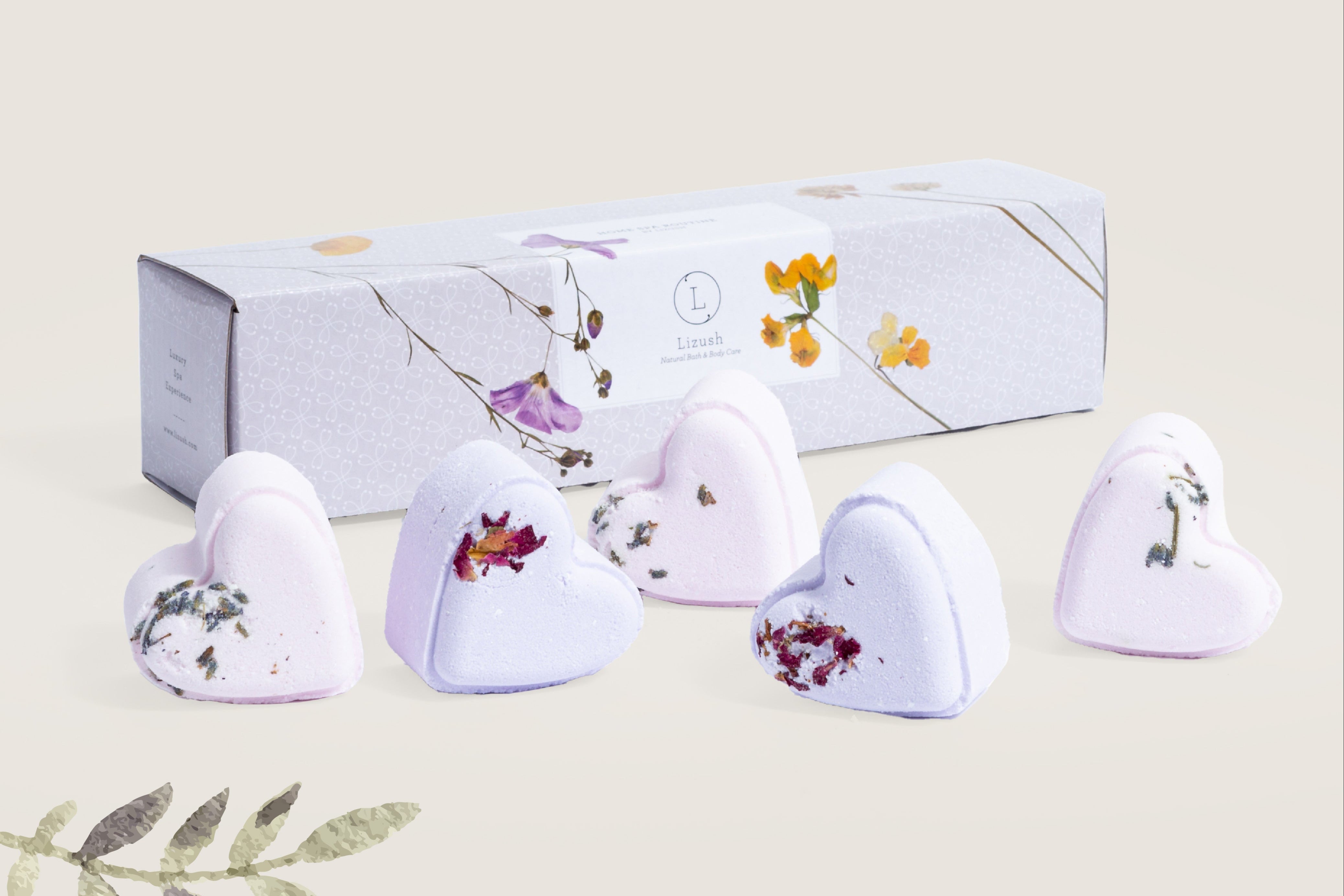 Set of 5 Heart Shaped Shower Steamers Package - in a Gift Box - Can be personalized by Lizush