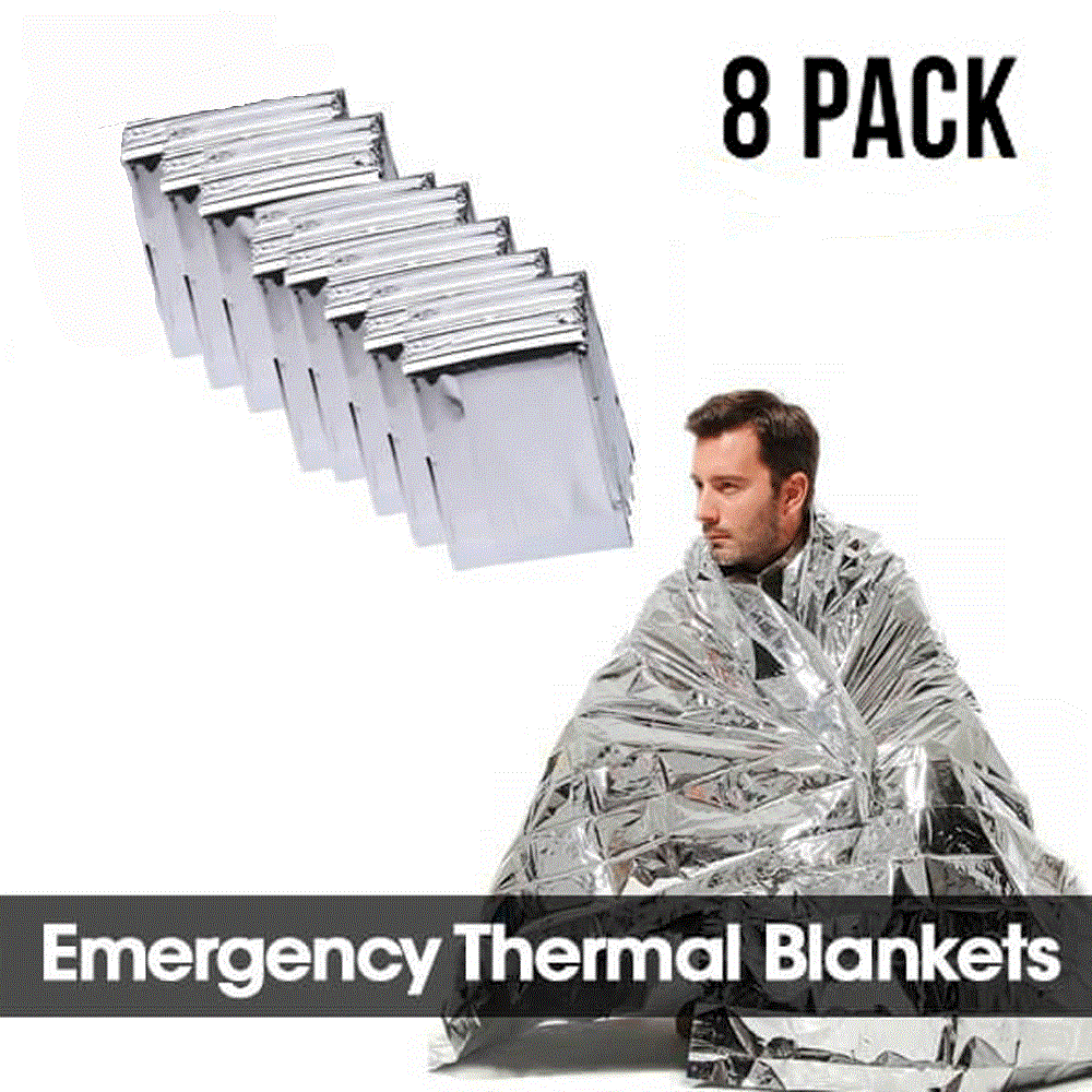 8 Pack Emergency Survival Blanket Thermal Insulating Mylar Heat