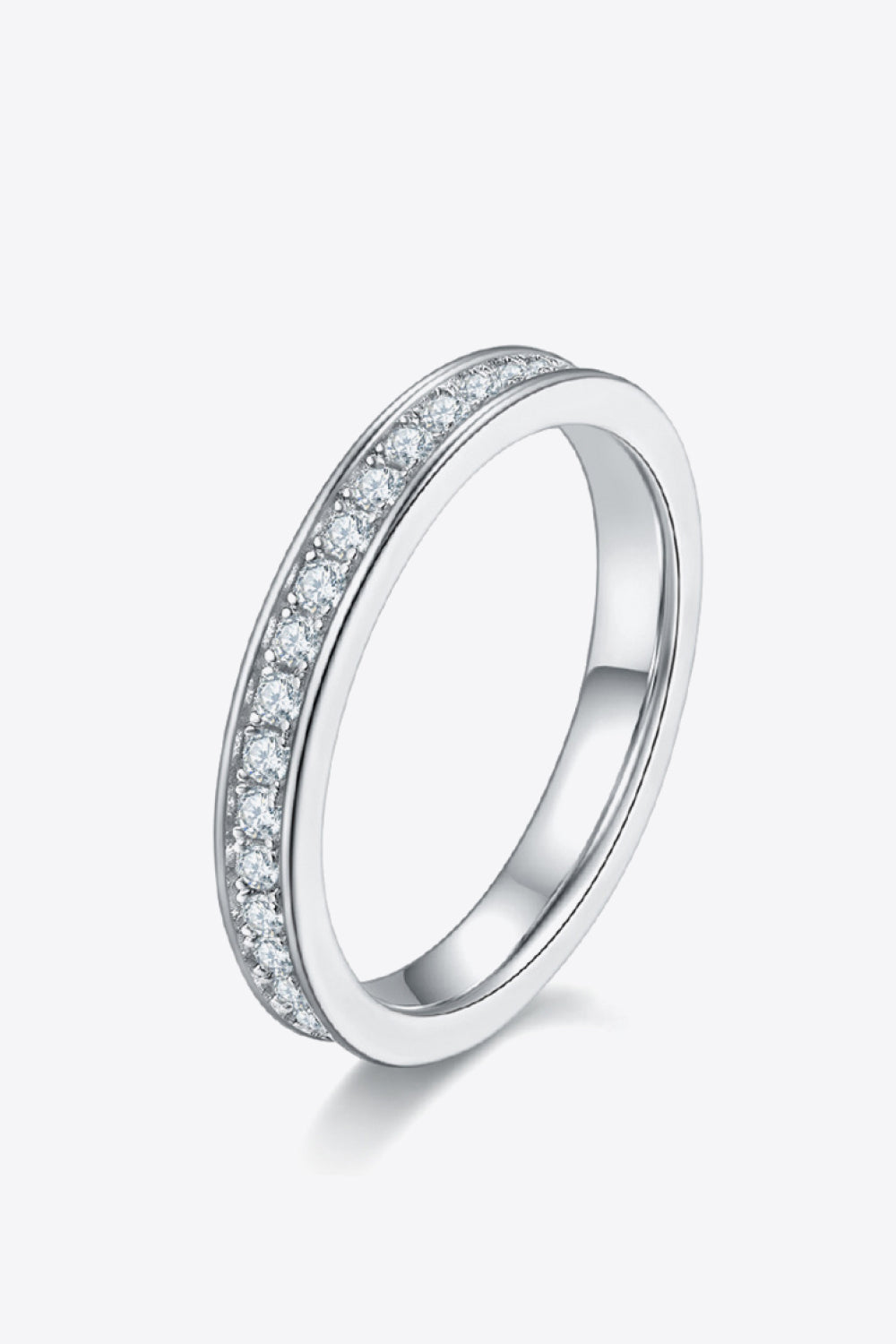 Unexplained Words 925 Sterling Silver Platinum-plated Moissanite Ring