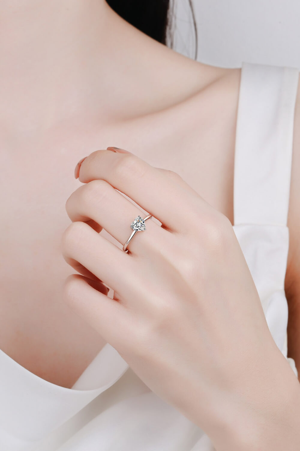 Heart-Shaped Moissanite Solitaire Ring Image1
