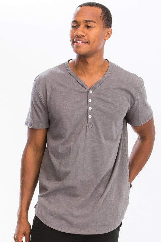 Short Sleeve 4 Button Henley Shirt