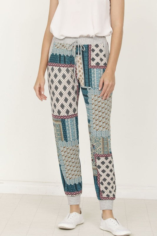 EG Fashion Plus Quilted Print Joggers