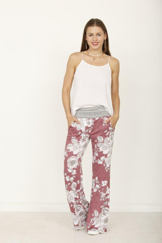 EG Fashion Fold Over Wide Leg Palazzo Pants
