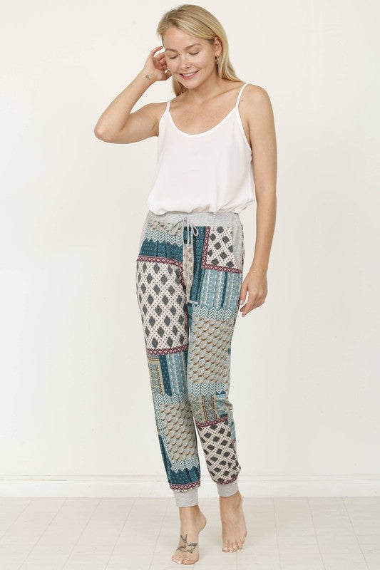EG Fashion Plus Quilted Print Joggers