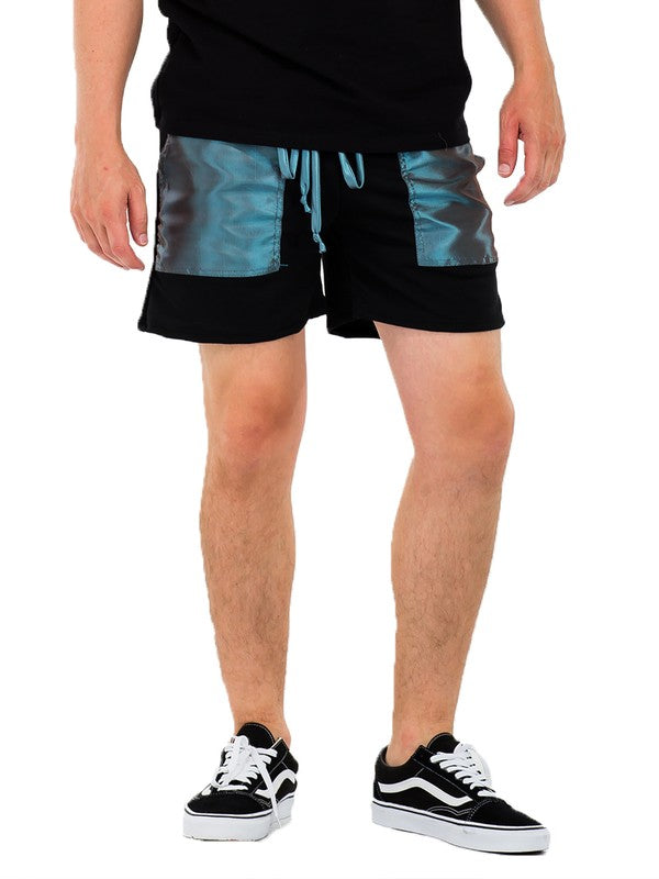 Peacock Iridescent Above the Knee Shorts