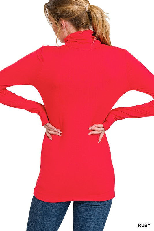 PREMIUM MICROFIBER MOCK NECK TOP