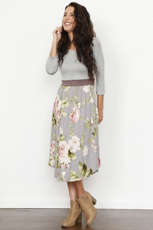 EG fashion Floral Band Midi Dress