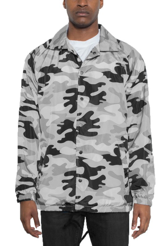 Weiv Camo Print Coachs Jacket