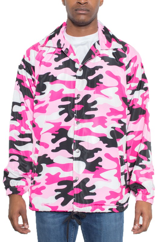 Weiv Camo Print Coachs Jacket