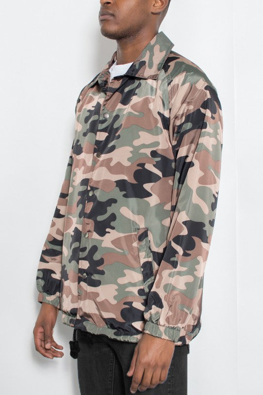 Weiv Camo Print Coachs Jacket