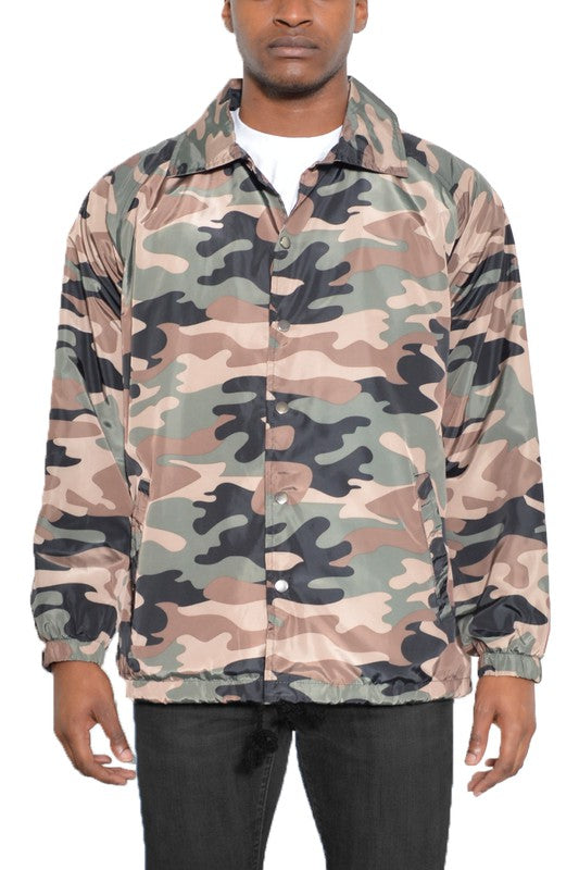 Weiv Camo Print Coachs Jacket