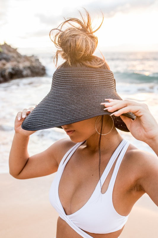 Aili's Corner Foldable Wide Brim Bow Visor