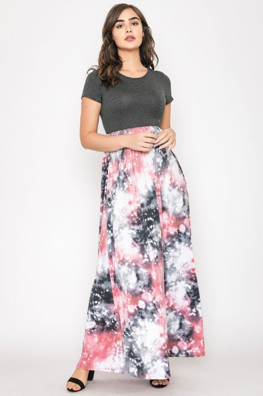 EG fashion Two Tone Tie Dye Maxi Dress