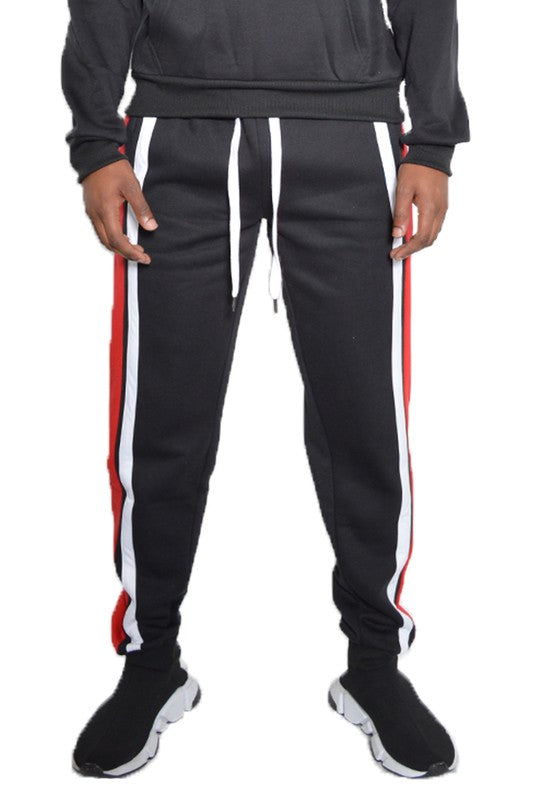 Weiv Solid With Three Stripe Pullover Hoodie