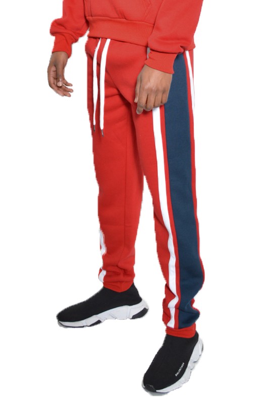 Weiv Solid With Three Stripe Pullover Hoodie