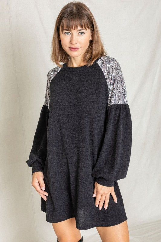 EG Fashion Paisley Shoulder Accent Tunic Dress