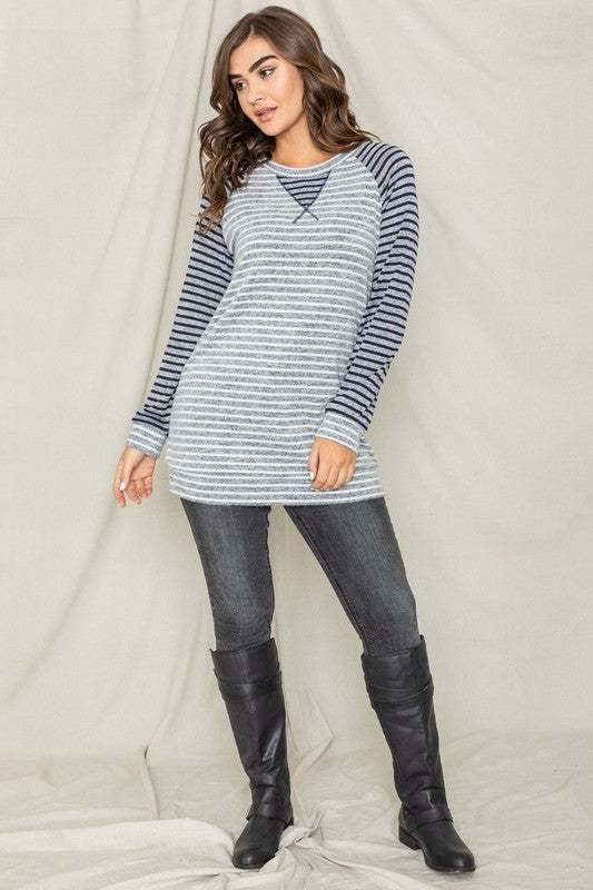 EG fashion EG fashion Stripe Two Tone Tunic