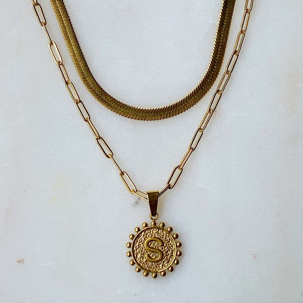 Ellison and Young Double Chain Initial Necklace
