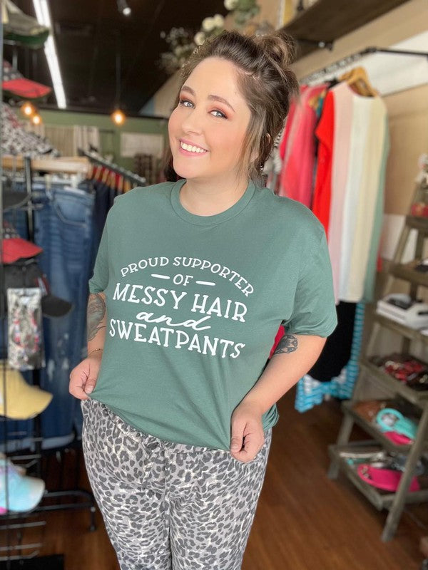 Ask Apparel Messy Hair and Sweatpants Tee