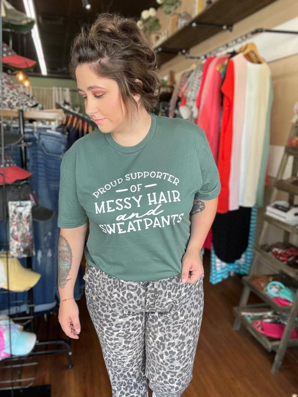 Ask Apparel Messy Hair and Sweatpants Tee