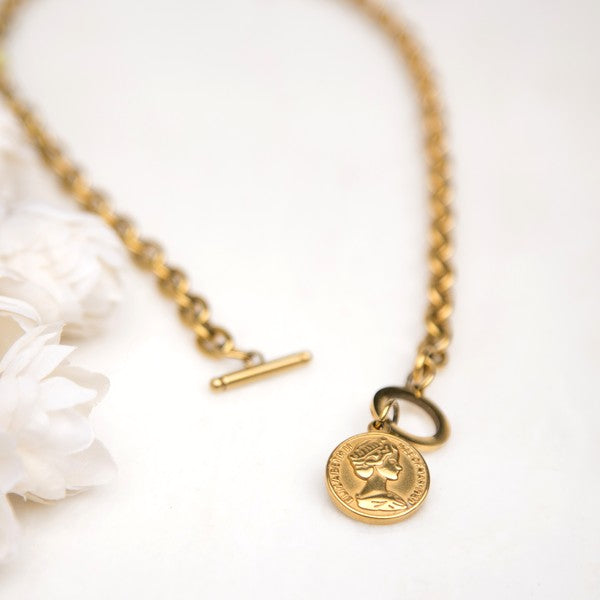 Aili's Corner Coin Accent Chain Necklace