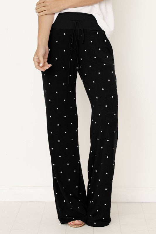 EG fashion Polka Dot Drawstring Pants