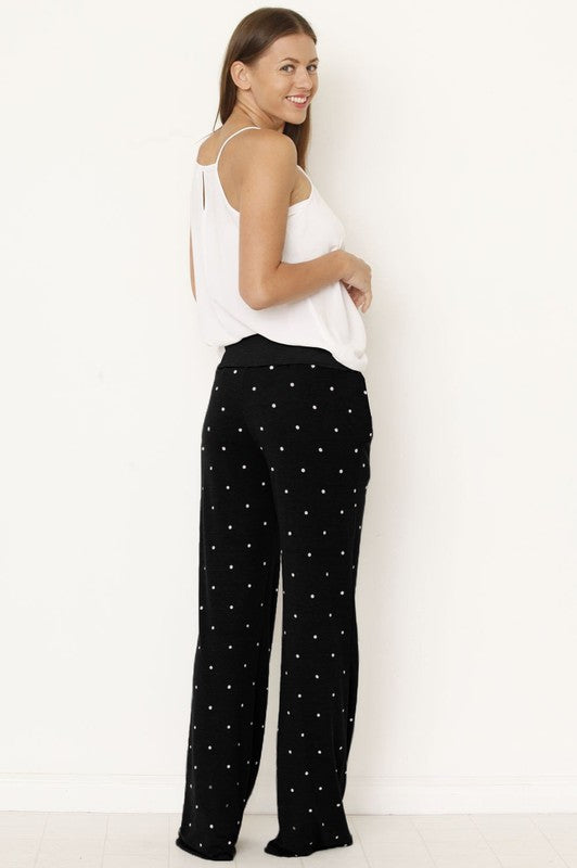 EG fashion Polka Dot Drawstring Pants