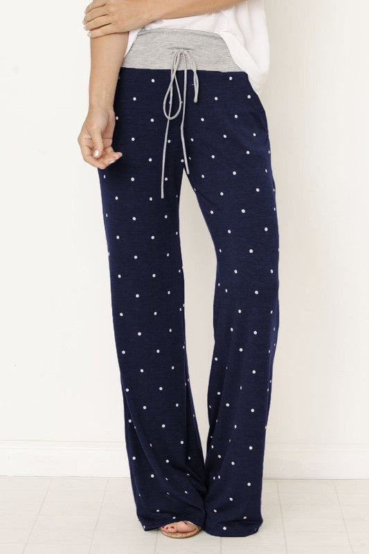 EG fashion Polka Dot Drawstring Pants