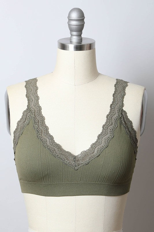 Leto Lace Trim Padded Bralette