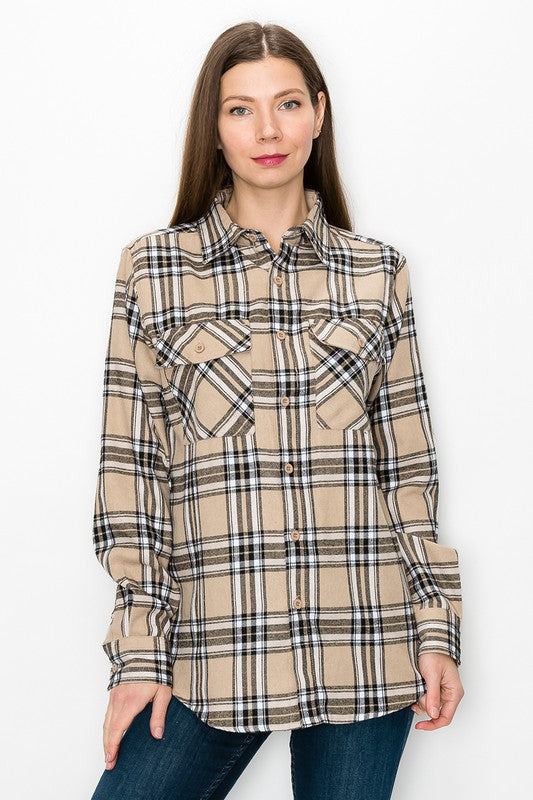 Weiv Womens Boyfriend Long Sleeve Flannel