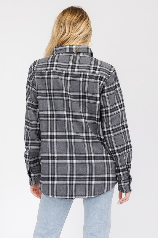 Weiv Womens Boyfriend Long Sleeve Flannel