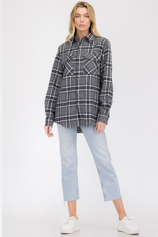 Weiv Womens Boyfriend Long Sleeve Flannel