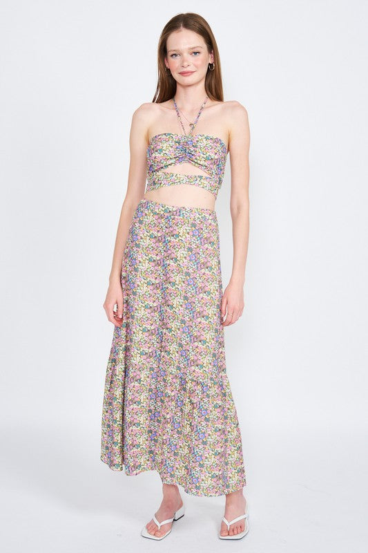 Emory Park Button Up Floral Maxi Skirt