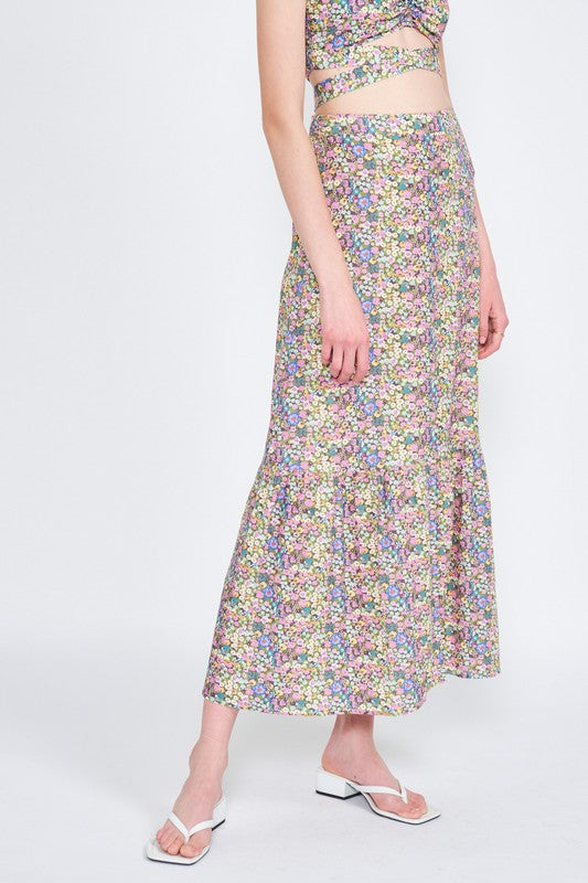 Emory Park Button Up Floral Maxi Skirt