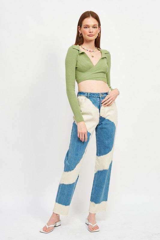 Emory Park Long Sleeve Cropped Top