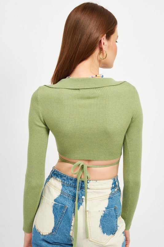 Emory Park Long Sleeve Cropped Top