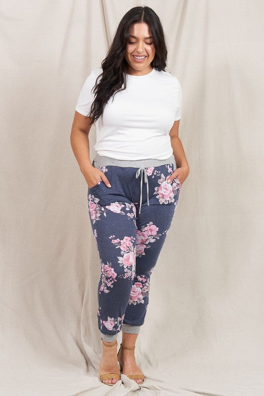 EG fashion Plus Floral Drawstring Jogger