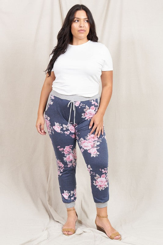 EG fashion Plus Floral Drawstring Jogger