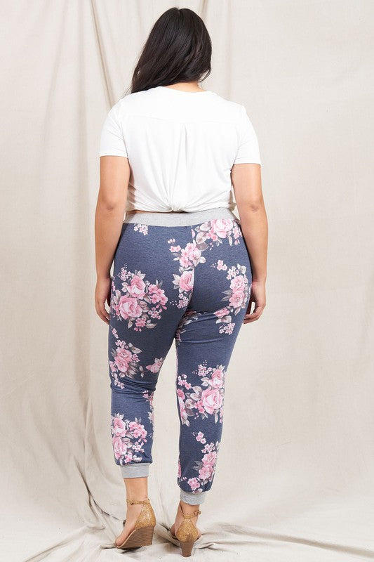 EG fashion Plus Floral Drawstring Jogger