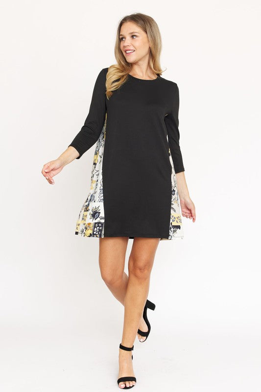 EG fashion Plus Side Contrast A Line Tunic Dress