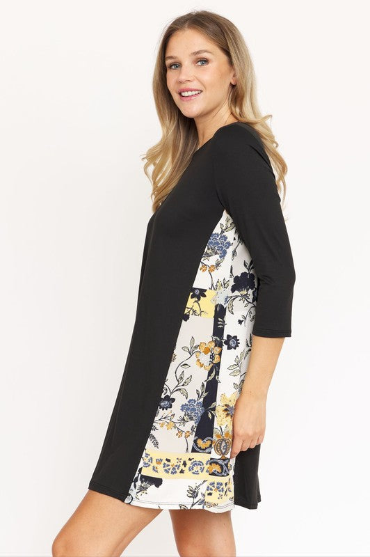 EG fashion Plus Side Contrast A Line Tunic Dress