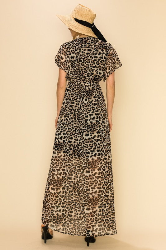 Shopin LA Animal Print Side-Tie Faux Maxi Dress