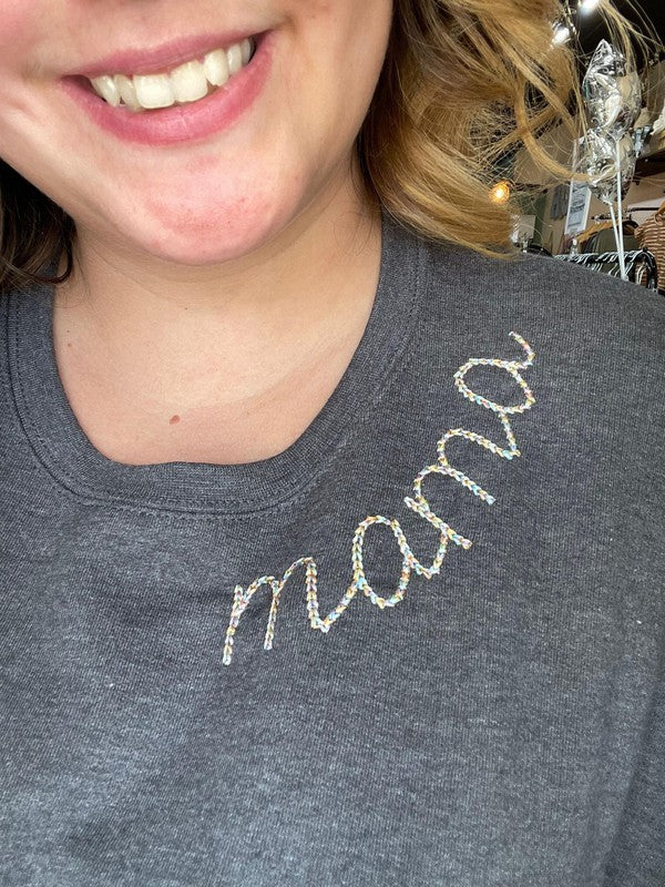 Ask Apparel Mama Embroidery Sweatshirt