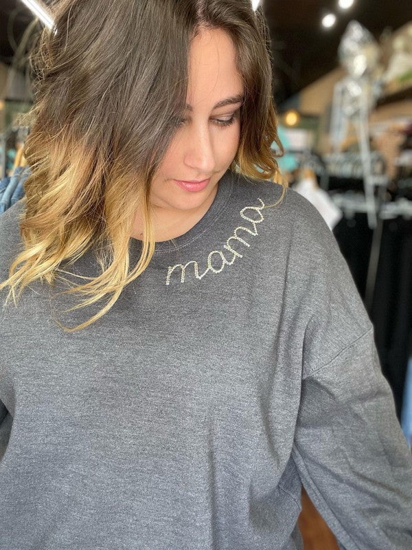 Ask Apparel Mama Embroidery Sweatshirt