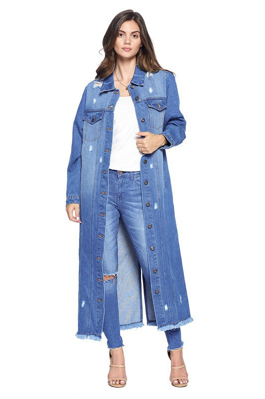 Blue Age women's Denim Jacket with Distressed
