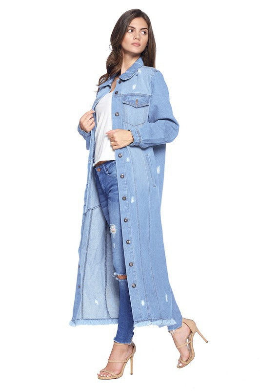 Blue Age women's Denim Jacket with Distressed