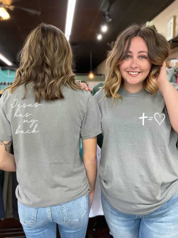 Ask Apparel Jesus Has My Back Tee